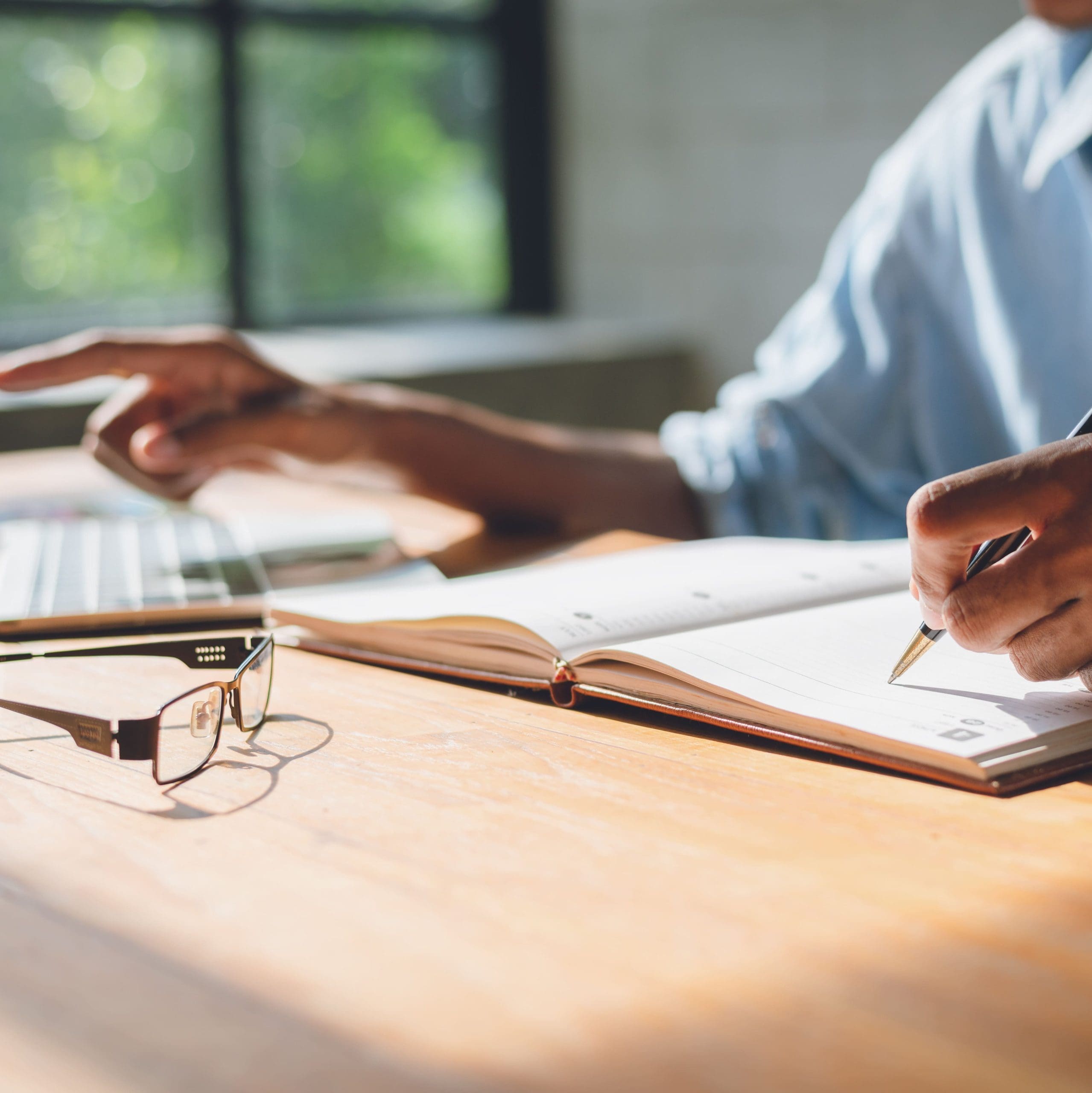 businessman working at work table,home office desk back